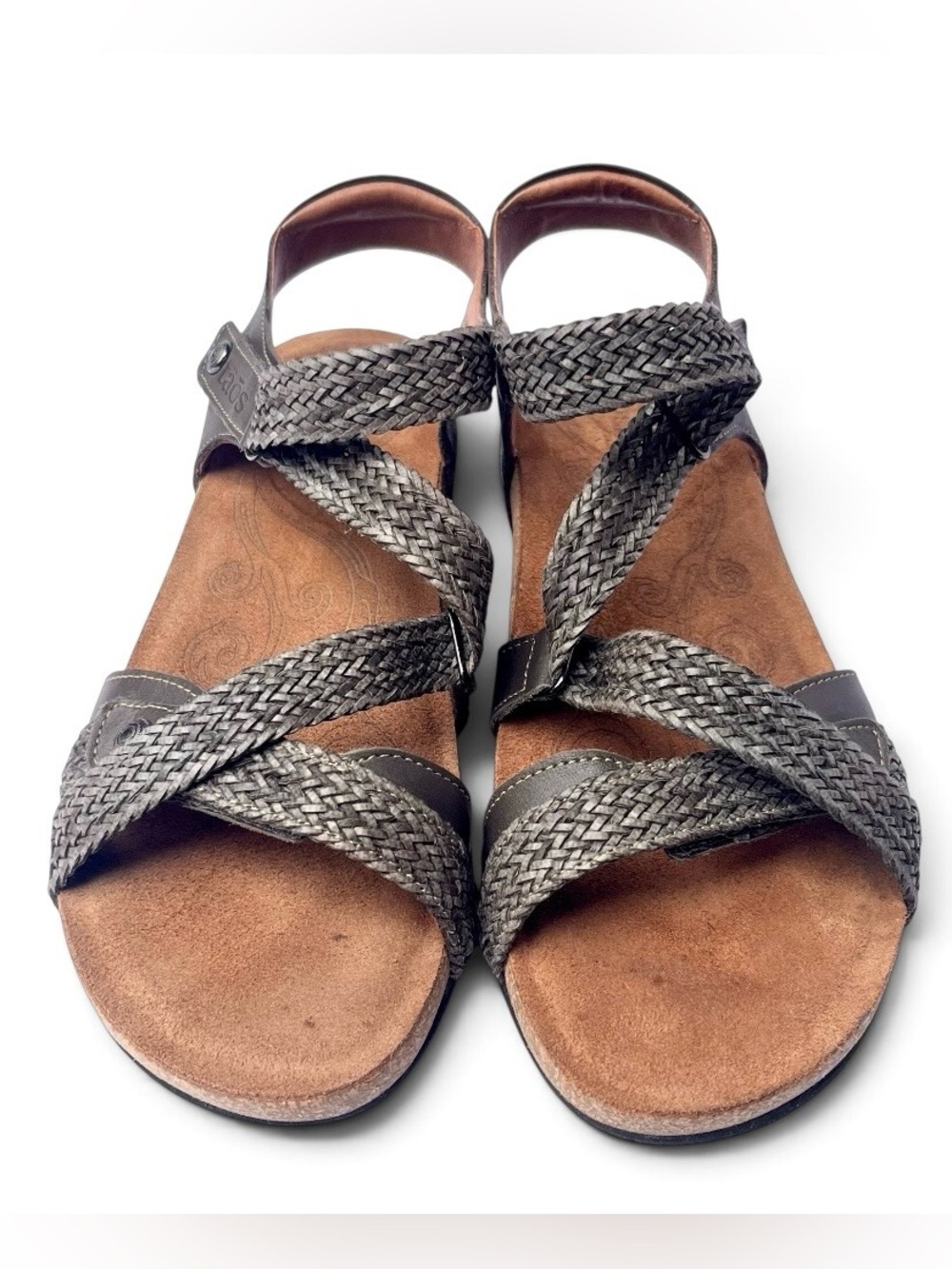 Taos Trulie Leather Sandals Comfort Shoes Braided Strap Boho Slingback 39 8-8.5 - Picture 3 of 13